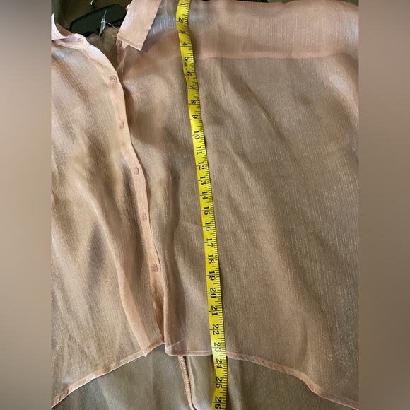 Sheer Metallic Oversized Organza Blouse - Brand New Never Worn has extra button - Picture 8 of 8